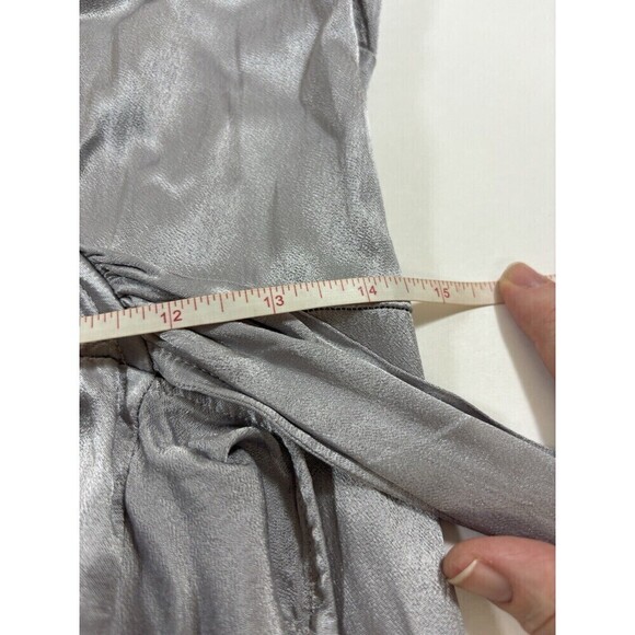 BHLDN Ghost Phoebe Wrap Maxi Dress Silver Grey Small Ruffled Hem Midaxi - Picture 9 of 12